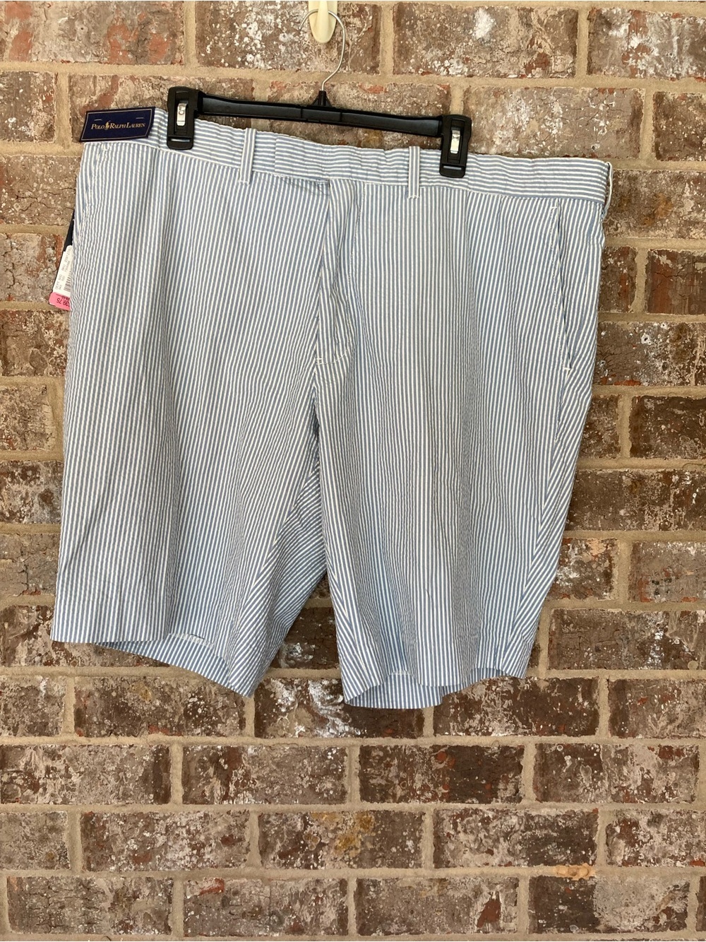 Polo Ralph Lauren Blue and White Striped Men's Shorts Seersucker NWT Size 42